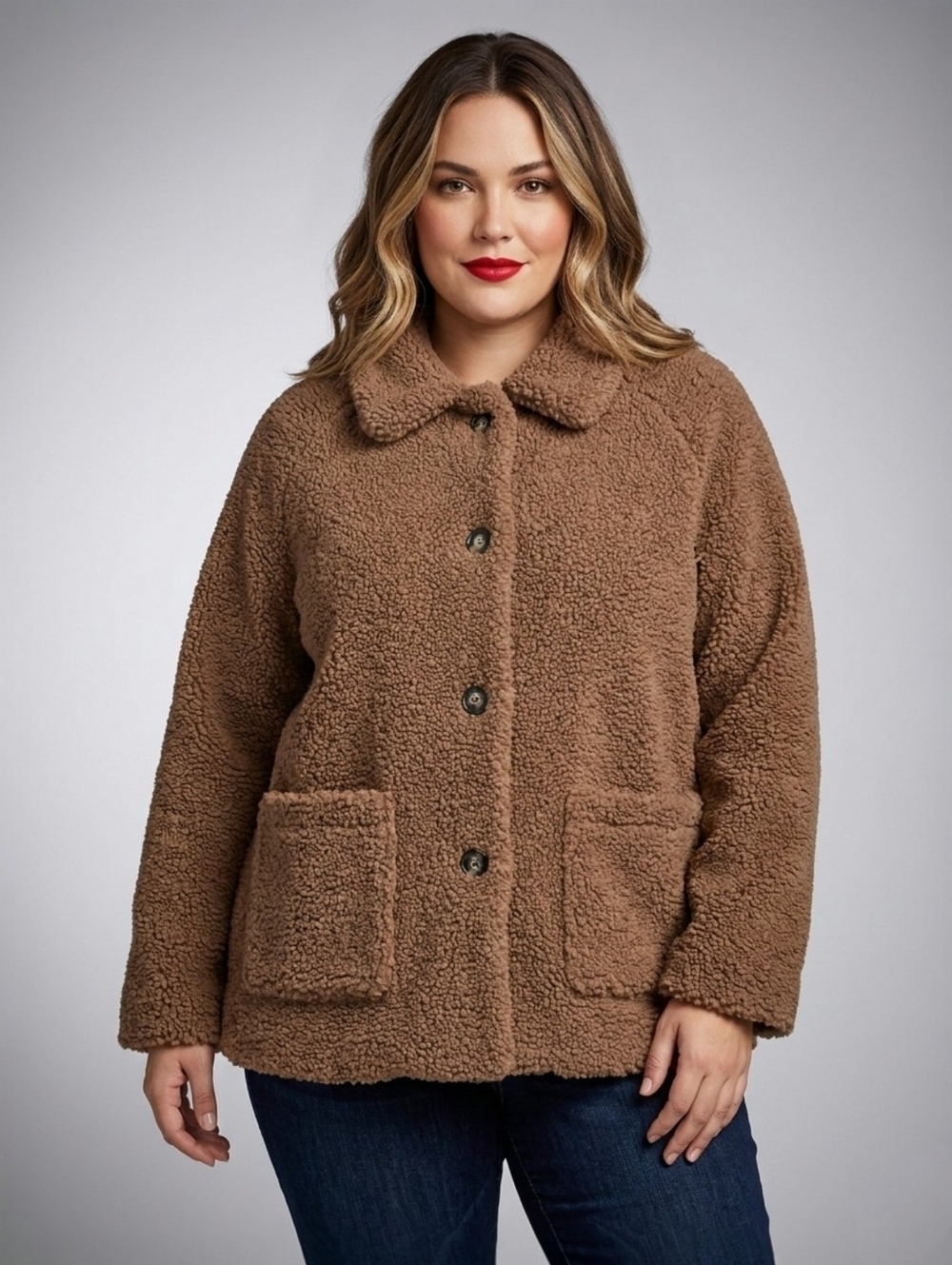 Anthropologie Bernardo XL Brown Faux Sherpa Barn Coat Cozy Teddy Jacket For Fall